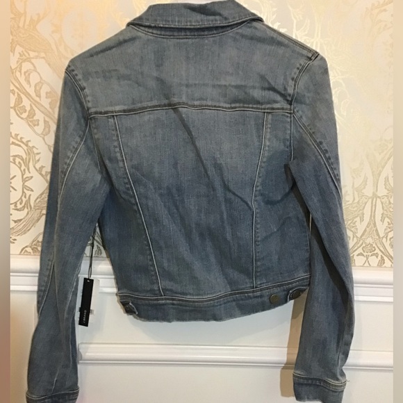 J Brand Harlow Surface Shrunken Cropped Blue Denim Jean Jacket Women XSmall $238 - Picture 3 of 7